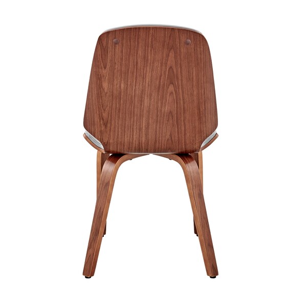 Armen Living Brinley Gray Faux Leather and Walnut Wood Dining Room Accent Chair - LCBNSIWAGR