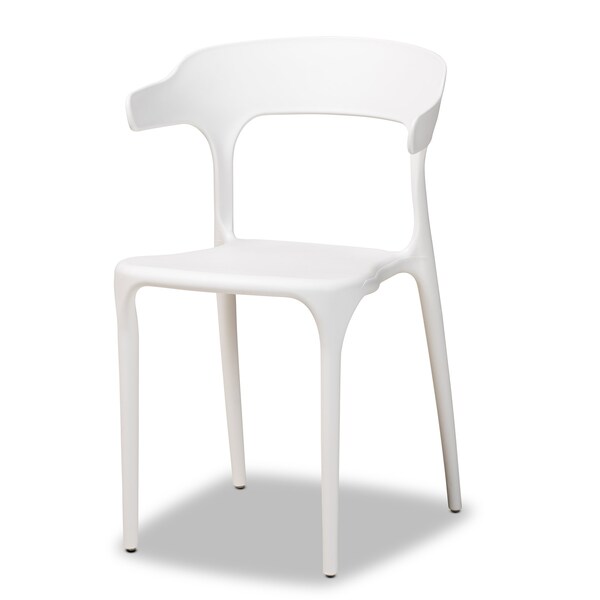Baxton Studio Gould Modern Transtional White Plastic Dining Chair Set (4PC) - 193-4PC-12025-ZORO