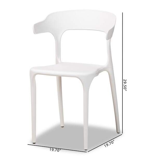 Baxton Studio Gould Modern Transtional White Plastic Dining Chair Set (4PC) - 193-4PC-12025-ZORO