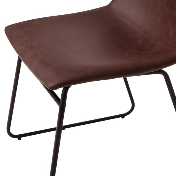 Flash Furniture 18" Dark Brown LeatherSoft Dining Chairs, 2PK - ET-ER18345-18-DB-BK-GG