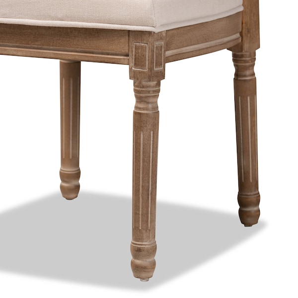 Baxton Studio Louane Traditional Beige Fabric Upholstered and Antique Brown Finished Wood Dining Chair Set(2PC) PR - 200-2PC-12334-ZORO