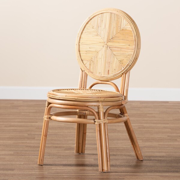 Baxton Studio Carita Modern Bohemian Natural Brown Rattan Dining Chair - 234-13346-ZORO