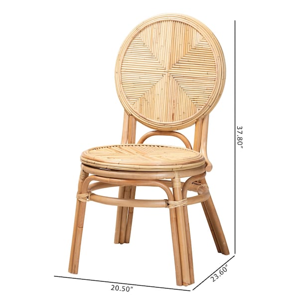 Baxton Studio Carita Modern Bohemian Natural Brown Rattan Dining Chair - 234-13346-ZORO