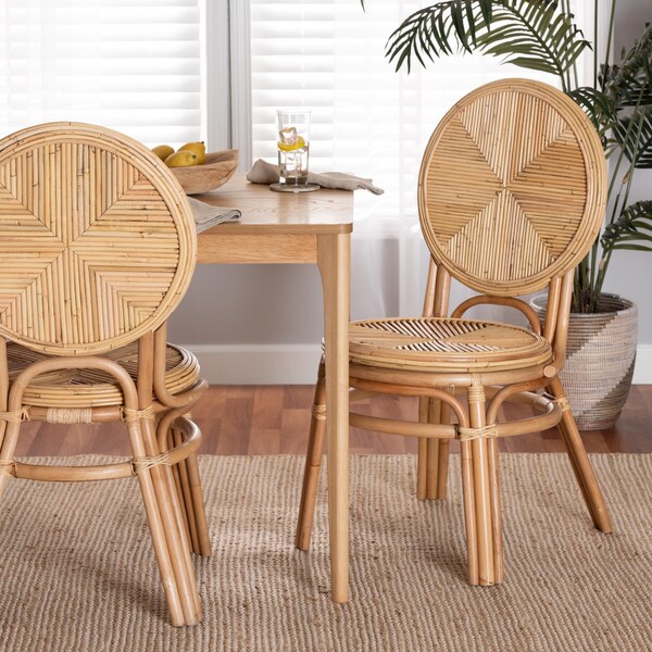 Baxton Studio Carita Modern Bohemian Natural Brown Rattan Dining Chair - 234-13346-ZORO