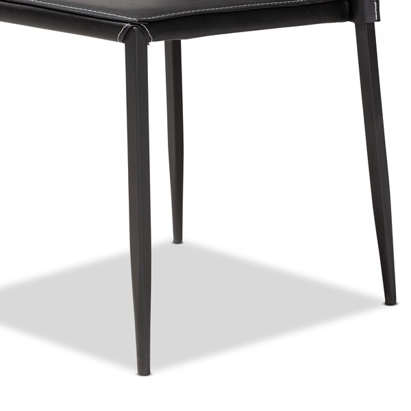 Baxton Studio Pascha Modern Black Faux Leather Upholstered Dining Chair, PK4 - 146-8787