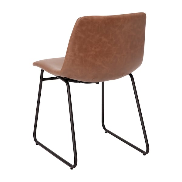 Flash Furniture 18" Light Brown LeatherSoft Dining Chairs, 2PK - ET-ER18345-18-LB-BK-GG