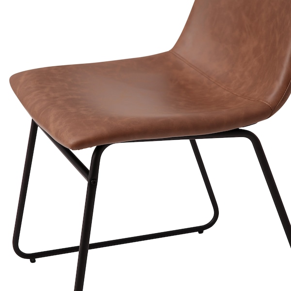 Flash Furniture 18" Light Brown LeatherSoft Dining Chairs, 2PK - ET-ER18345-18-LB-BK-GG