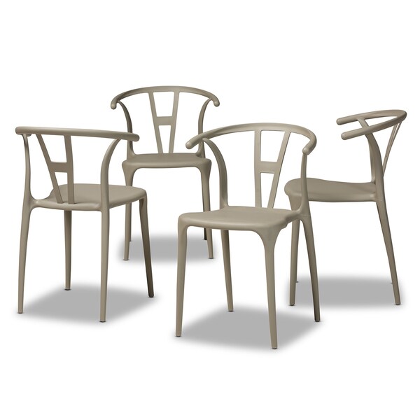Baxton Studio Warner ModernBeige Plastic Dining Chair Set (4PC) - 194-4PC-12038-ZORO