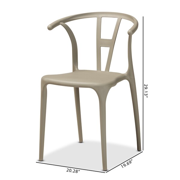 Baxton Studio Warner ModernBeige Plastic Dining Chair Set (4PC) - 194-4PC-12038-ZORO