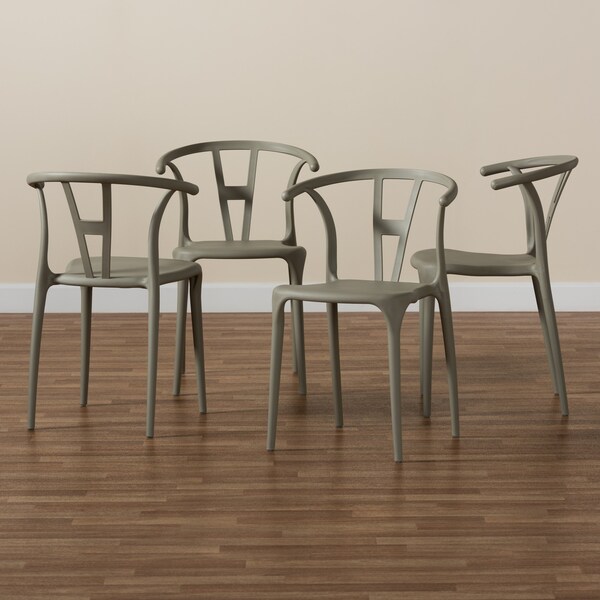 Baxton Studio Warner ModernBeige Plastic Dining Chair Set (4PC) - 194-4PC-12038-ZORO