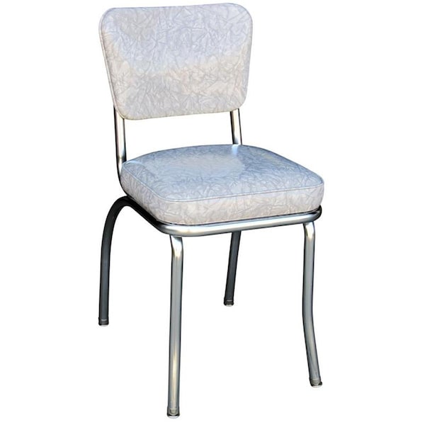 Richardson Seating Corp Richardson Seating Corp 4210CIG 4210 Diner Chair -Cracked Ice Grey- with 2 in. Box Seat -  Chrome - Cracked Ice Grey - 4210CIG