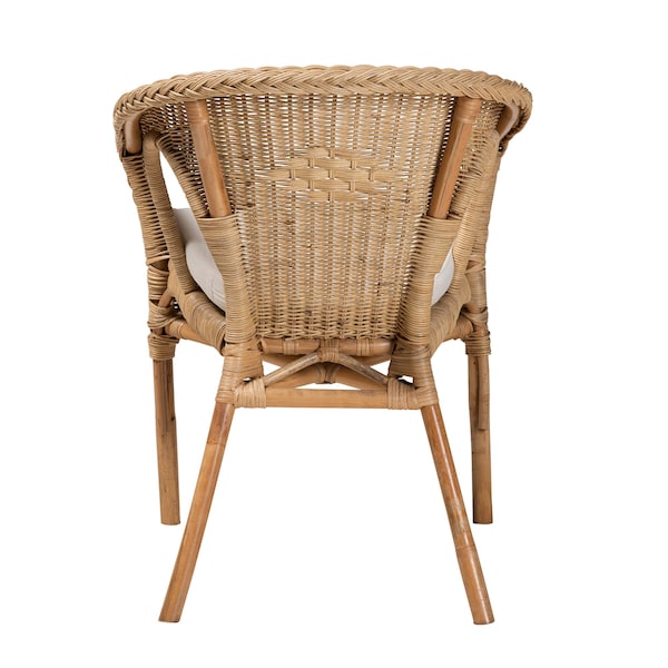 Baxton Studio Abbey Modern Bohemian Natural Brown Antique Rattan Dining Chair - 219-12717-ZORO