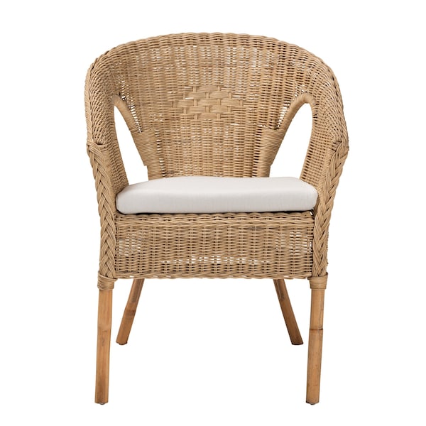 Baxton Studio Abbey Modern Bohemian Natural Brown Antique Rattan Dining Chair - 219-12717-ZORO
