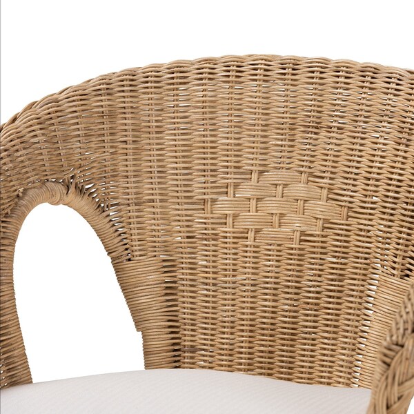 Baxton Studio Abbey Modern Bohemian Natural Brown Antique Rattan Dining Chair - 219-12717-ZORO