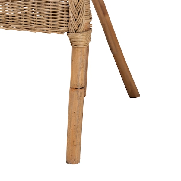 Baxton Studio Abbey Modern Bohemian Natural Brown Antique Rattan Dining Chair - 219-12717-ZORO