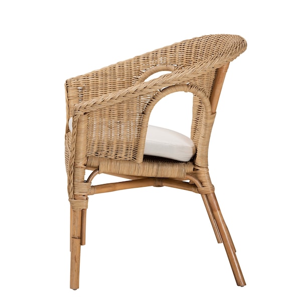 Baxton Studio Abbey Modern Bohemian Natural Brown Antique Rattan Dining Chair - 219-12717-ZORO