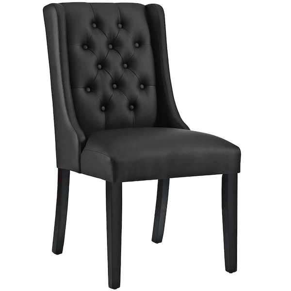 Modway Furniture 38.5 H x 21 W x 26.5 L in. Baronet Vinyl Dining Chair, Black - EEI-2234-BLK