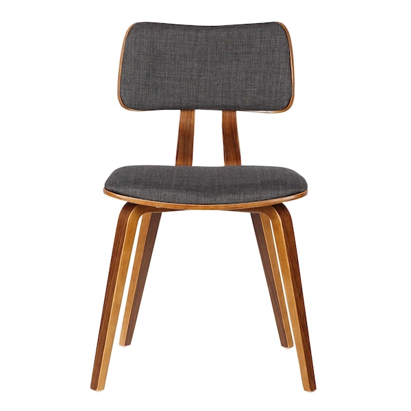 Armen Living Jaguar Mid-Century Dining Chair in Walnut Wood and Charcoal Fabric - LCJASIWACH