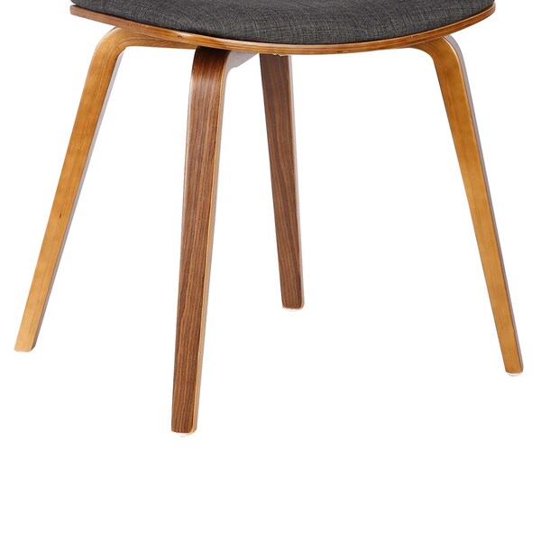 Armen Living Jaguar Mid-Century Dining Chair in Walnut Wood and Charcoal Fabric - LCJASIWACH
