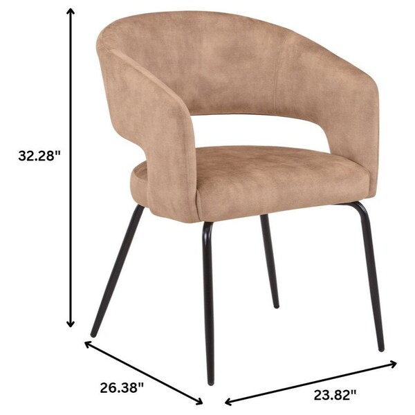 Leisuremod Gavin Series Modern Chair Black Frame in Light Brown, 4PK - GDC52LBR4
