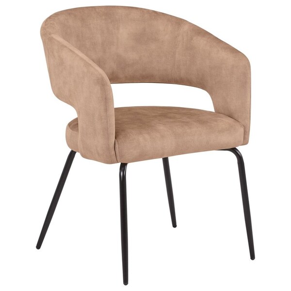 Leisuremod Gavin Series Modern Chair Black Frame in Light Brown, 4PK - GDC52LBR4
