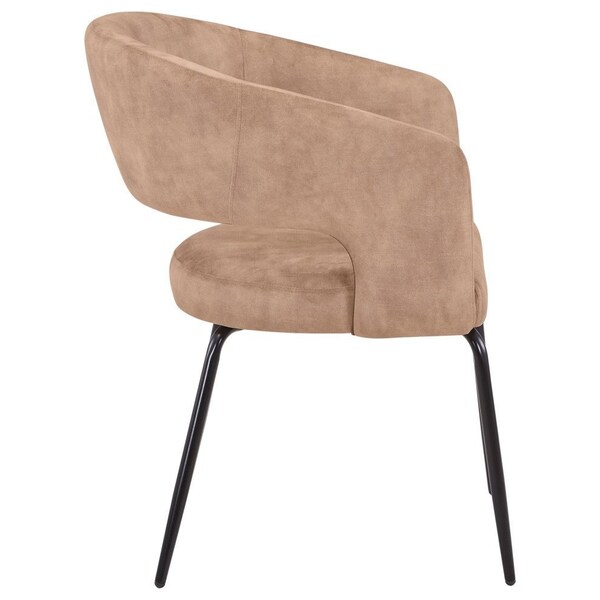 Leisuremod Gavin Series Modern Chair Black Frame in Light Brown, 4PK - GDC52LBR4