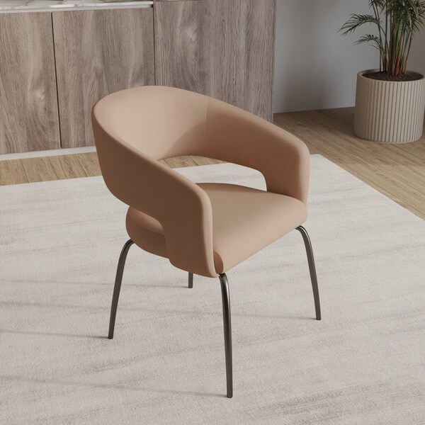 Leisuremod Gavin Series Modern Chair Black Frame in Light Brown - GDC52LBR