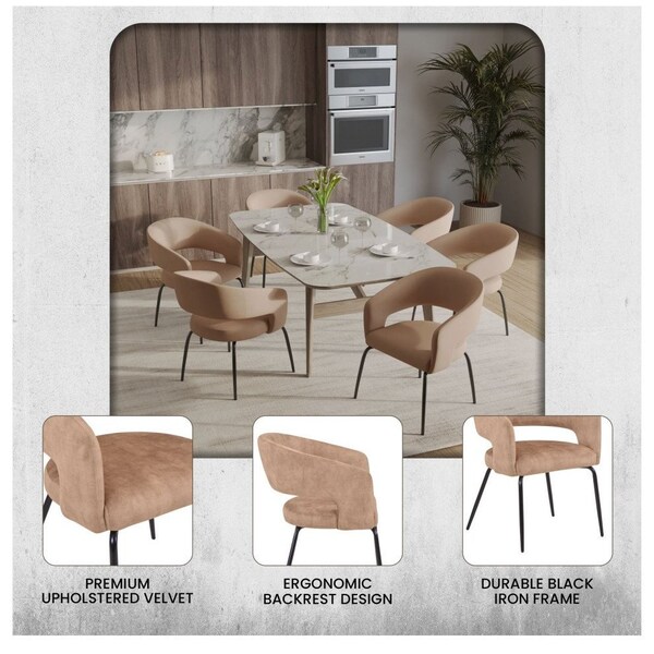 Leisuremod Gavin Series Modern Chair Black Frame in Light Brown - GDC52LBR
