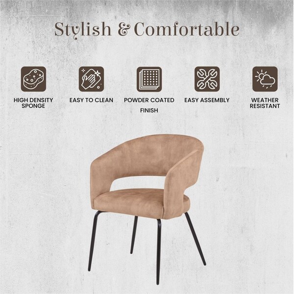 Leisuremod Gavin Series Modern Chair Black Frame in Light Brown - GDC52LBR