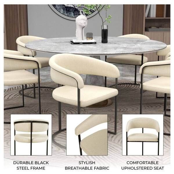 Leisuremod Aero Collection Modern Dining Chair in Taupe, 2PK - AC23TP2