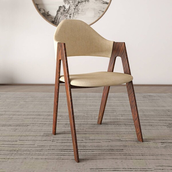 Leisuremod Savor Collection Modern Dining Chair Wood Pattern in Brown - SCW22BR