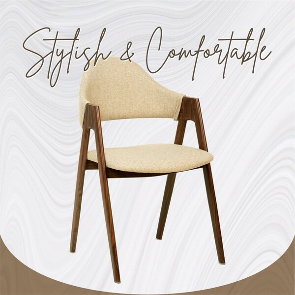 Leisuremod Savor Collection Modern Dining Chair Wood Pattern in Brown - SCW22BR