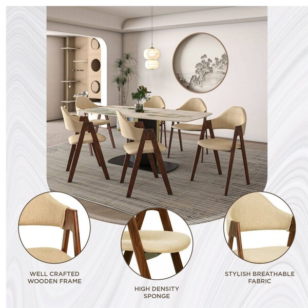 Leisuremod Savor Collection Modern Dining Chair Wood Pattern in Brown - SCW22BR