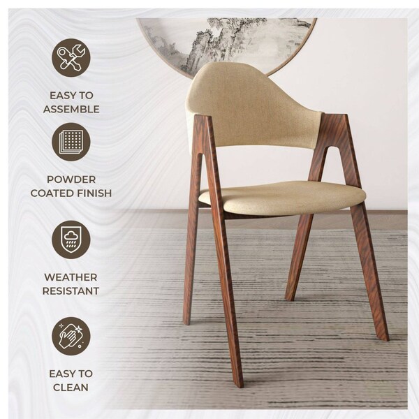 Leisuremod Savor Collection Modern Dining Chair Wood Pattern in Brown - SCW22BR