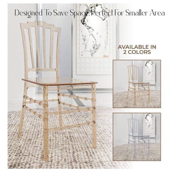 Leisuremod Synth Series Modern Dining Chair in Amber, 4PK - SC16A4