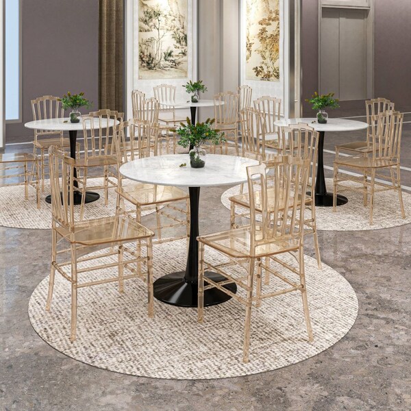 Leisuremod Synth Series Modern Dining Chair in Amber, 4PK - SC16A4