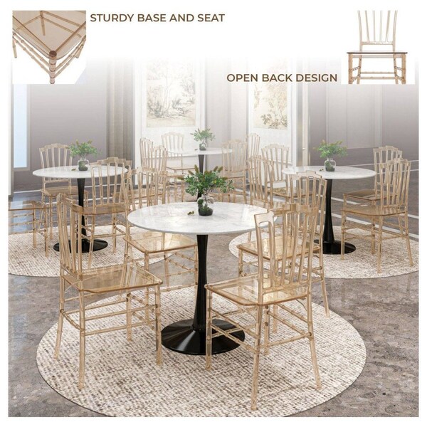 Leisuremod Synth Series Modern Dining Chair in Amber, 4PK - SC16A4