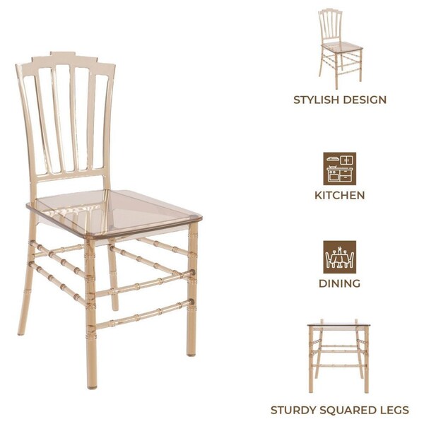 Leisuremod Synth Series Modern Dining Chair in Amber, 4PK - SC16A4