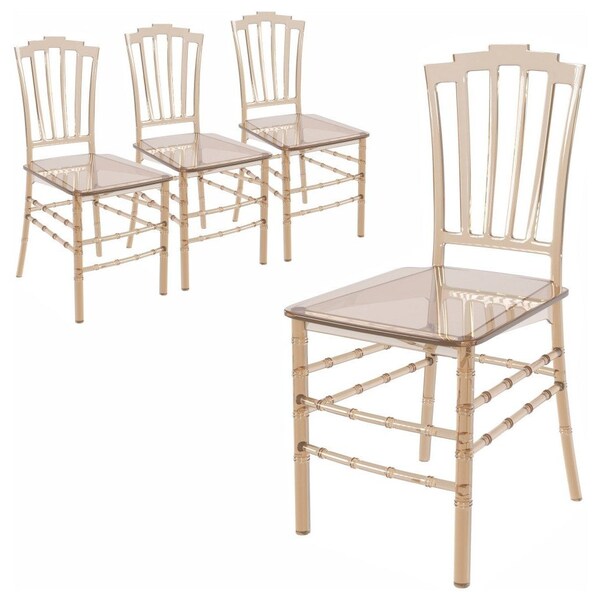Leisuremod Synth Series Modern Dining Chair in Amber, 4PK - SC16A4