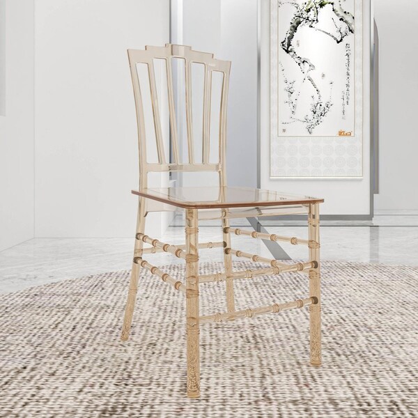 Leisuremod Synth Series Modern Dining Chair in Amber, 4PK - SC16A4