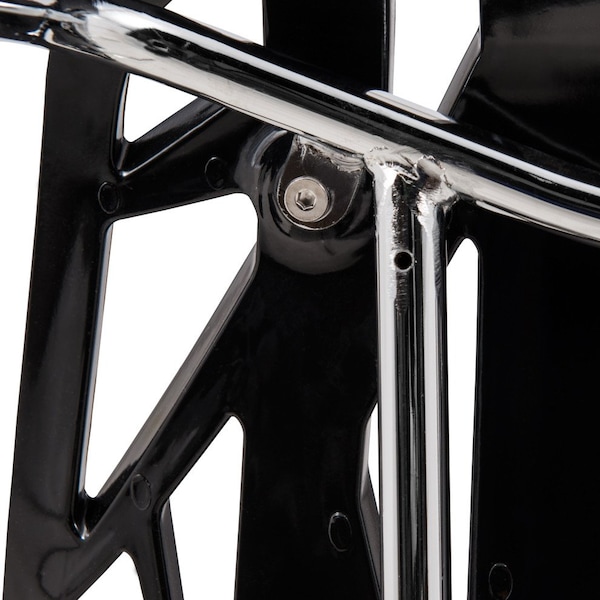 Leisuremod Modern Asbury Dining Chair with Chromed Legs, Black, 2PK - AC16BL2