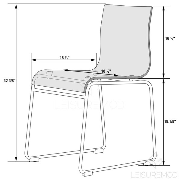 Leisuremod Lima Modern Acrylic Chair, Clear - LC19CL