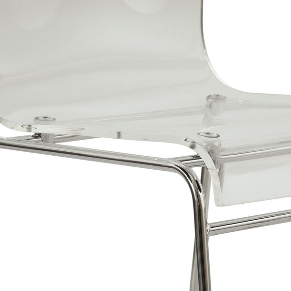 Leisuremod Lima Modern Acrylic Chair, Clear - LC19CL