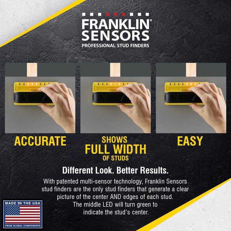 Franklin Sensors ProSensor M90 Full Width Center and Edge Stud Finder with 9-Sensors, Wood & Metal Stud Locator/Wall Scanner - FSM9002