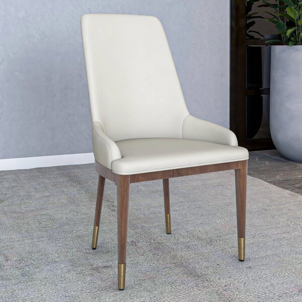 Leisuremod Viva Collection Modern Wooden Dining Chair in Taupe, 4PK - VC24TP4
