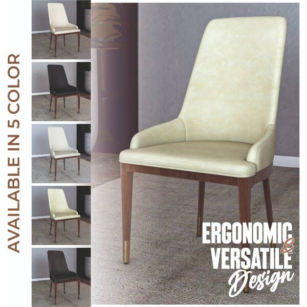 Leisuremod Viva Collection Modern Wooden Dining Chair in Taupe, 4PK - VC24TP4