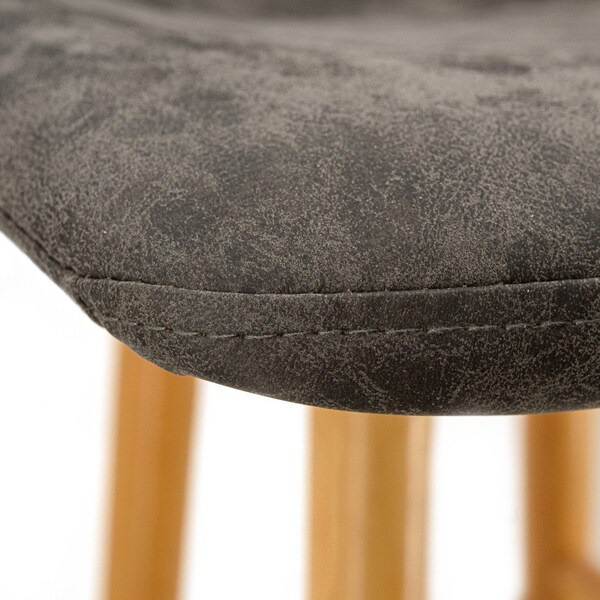 Leisuremod Markley Modern Leather Dining Chair with Gold Legs, Grey - MCG18GR
