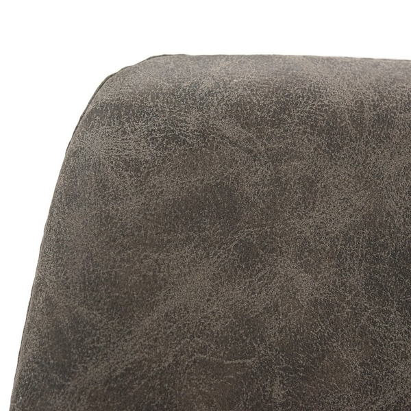 Leisuremod Markley Modern Leather Dining Chair with Gold Legs, Grey - MCG18GR