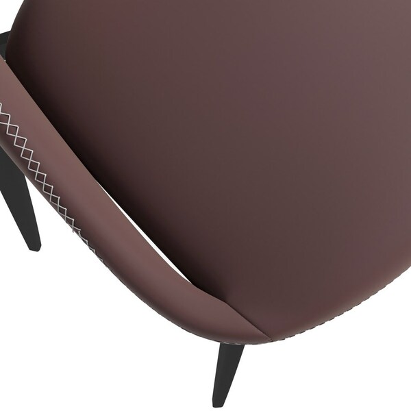 Leisuremod Amalfi Collection Fabric Modern Dining Chair in Plum Purple - AC48PR