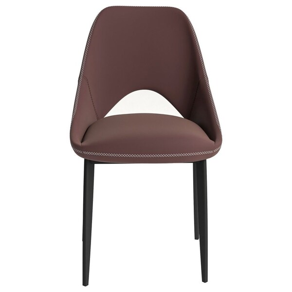 Leisuremod Amalfi Collection Fabric Modern Dining Chair in Plum Purple - AC48PR